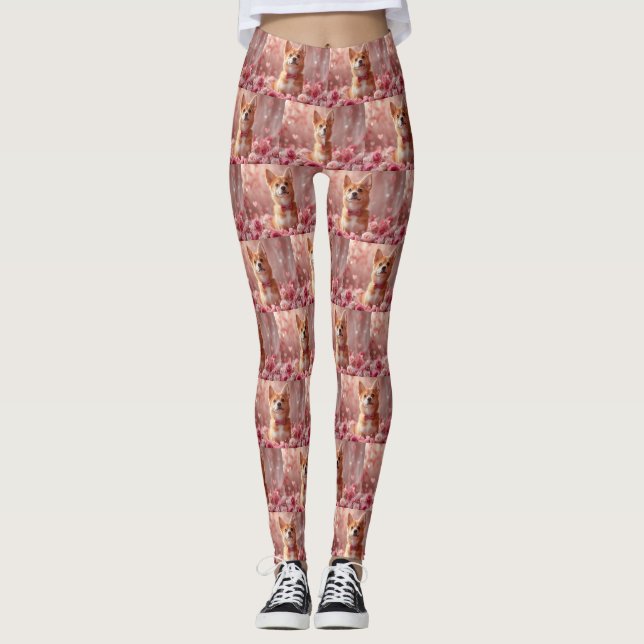 Legging Basenji com Rosas - Dia dos Namorados (Frente)
