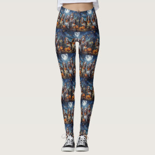 Legging Basset Hound Halloween Assustador
