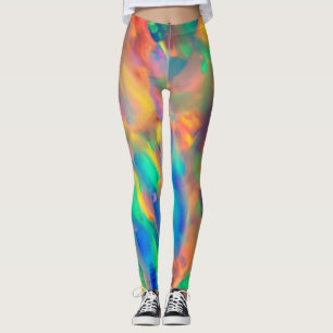 Legging Bastante Tendencial Único opala holográfico falso