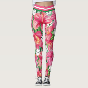 Legging 🌺 🌴 Batalhão Tropical com impressão de hibisco p