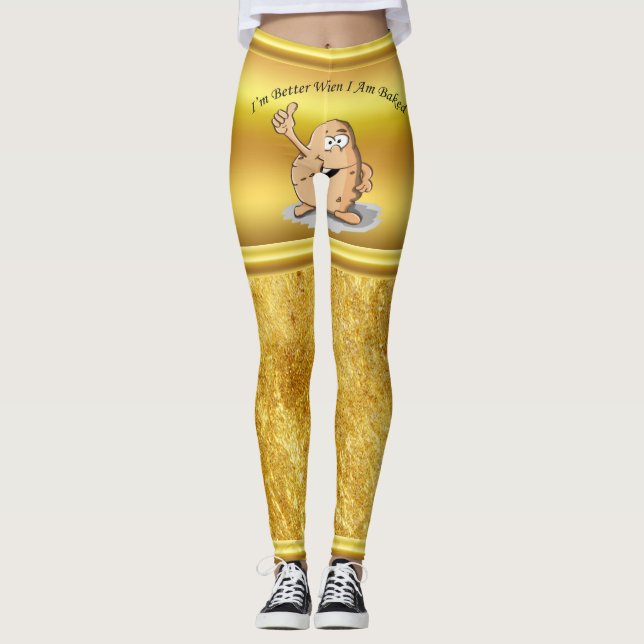 Legging batata do personagem de desenho animado com olhos (Frente)
