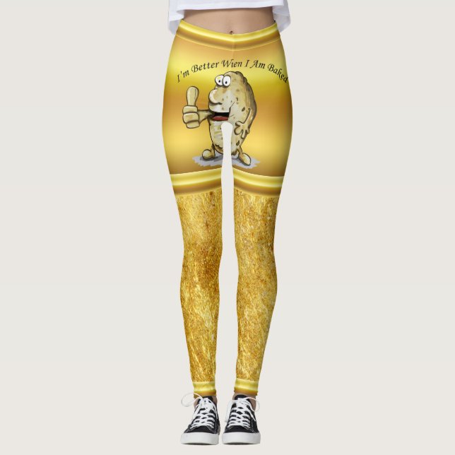 Legging batata do personagem de desenho animado com olhos (Frente)