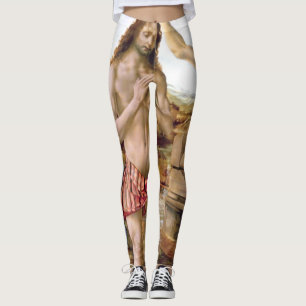 Legging Batismo De Jesus Cristo De Leonardo Da Vinci