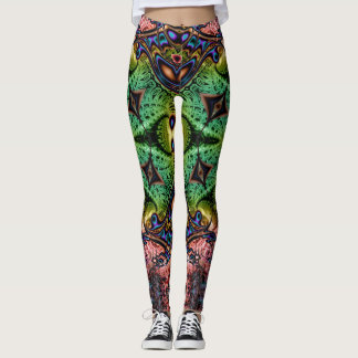 Legging BBQSHOES™ Oont715 Padrão Fractal Psicodélico