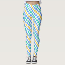 Legging Beach day diagonal checkerboard pattern