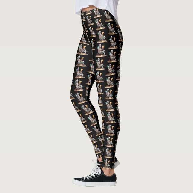 Legging Beach Lounging Skeleton Halloween (Esquerda)