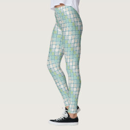 Legging Beachy Mosaic Azulejos, Vidro Marítimo, Areia