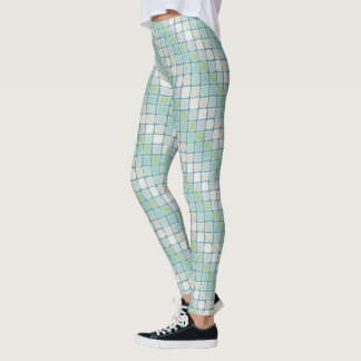 Legging Beachy Mosaic Azulejos, Vidro Marítimo, Areia