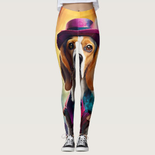 Legging Beagle em fantasia vibrante
