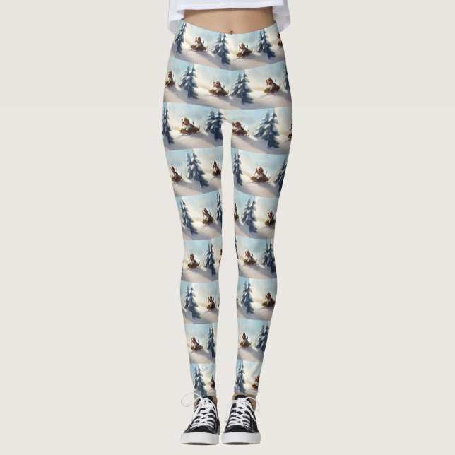 Legging Beagle Natal neve inverno (Frente)