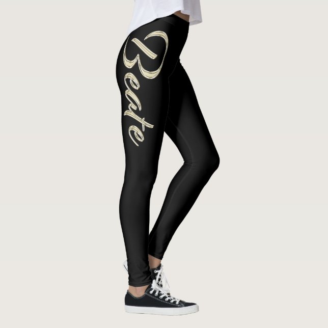 Legging Beate white gold Handwriting Hose (Direita)
