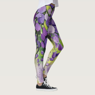 Legging Beautiful Wisteria Flowers In Watercolor