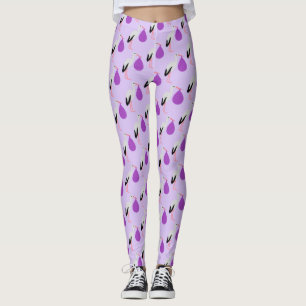 Legging Bebê de gênero neutro com padrão de Cegonha Roxa