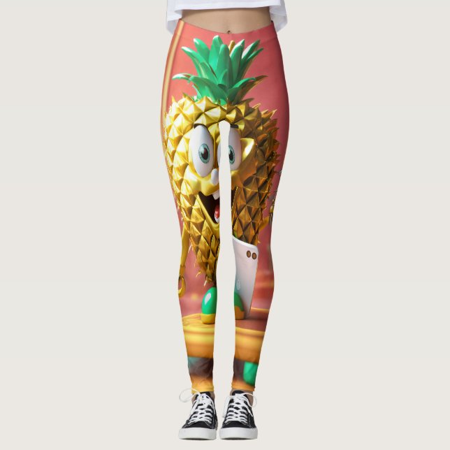 Legging Bebidas do abacaxi (Frente)