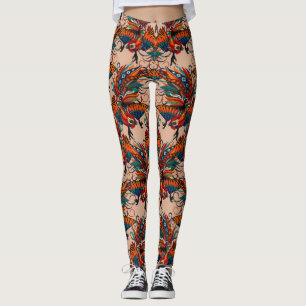 Legging bege de tinta rooster