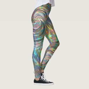 Legging Beige para pérola azul-lilás ou espiral metálica