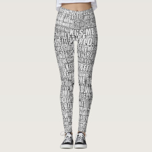 Legging Beije-me antes da guerra mundial 3 motif patte