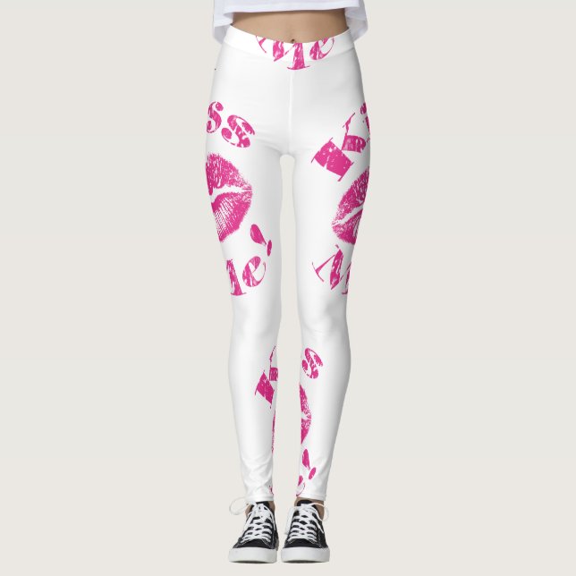Legging Beije-Me! Lábios rosa (Frente)
