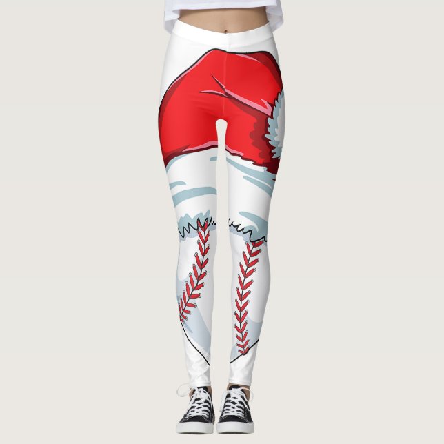 Legging Beisebol Natal Para Crianças Papais noeis De Bola  (Frente)