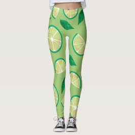 Legging Bela cor retrô no padrão Lemon Green