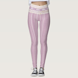Legging Bela Design de Lilás com Renda na Borda para Yoga