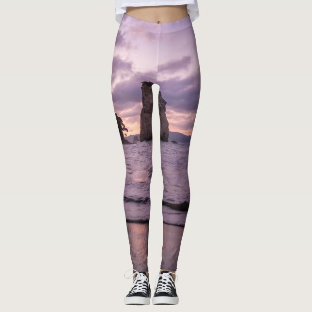 Legging Bela Paisagem Marítima e Céu (Frente)