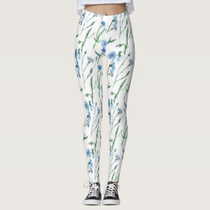 Legging Belas centáureas em aquarela