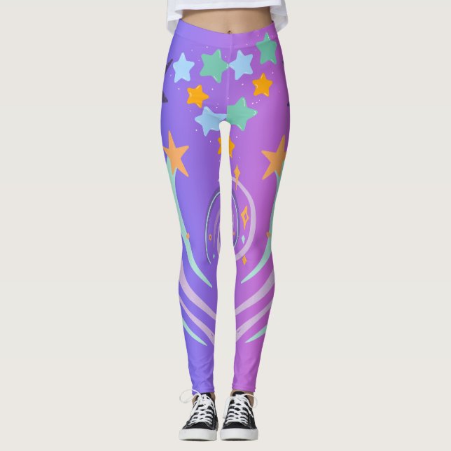 Legging belas estrelas e coração (Frente)