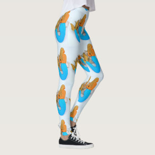Legging beleza da sereia de cabelos ouros