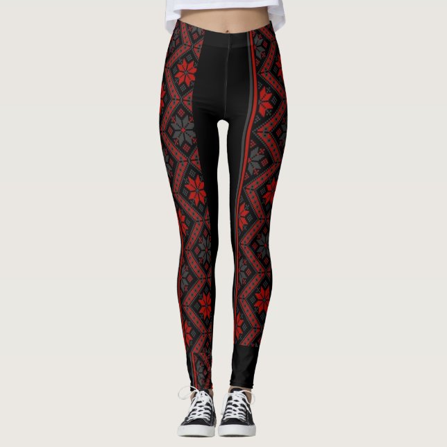 legging beleza vermelho e preto (Frente)