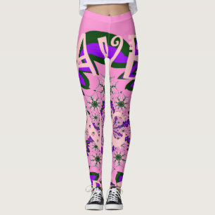 Legging Belo dia Belo bebê, cor-de-rosa-escuro, arte flora