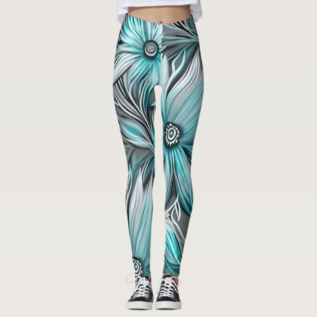 Legging Belo Impressão Floral Azul (Frente)