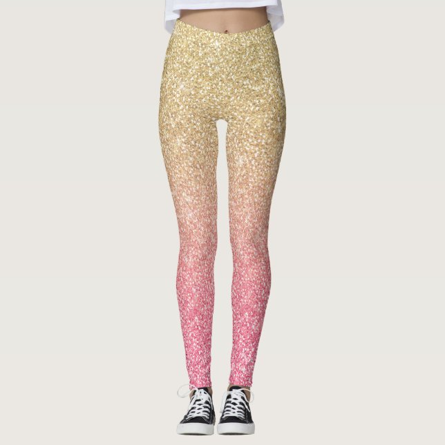 Legging Belo Ombro Dourado rosa-reluzente (Frente)