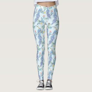 Legging Belo padrão contínuo de pavão