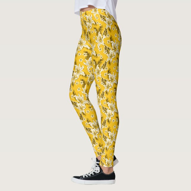 Legging Belo padrão de flores elegante (Esquerda)
