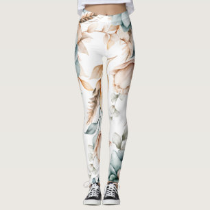 Legging Belo padrão floral sem costura com vinheta