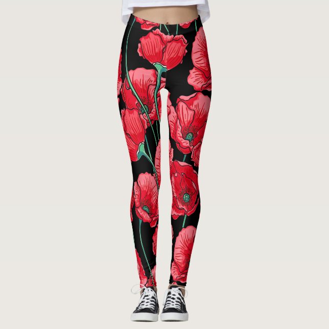 Legging Belo Relembrance Red Poppy Patterno (Frente)