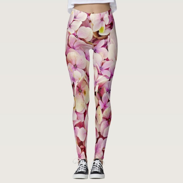 Legging Belos Flores de Hydrangea (Frente)