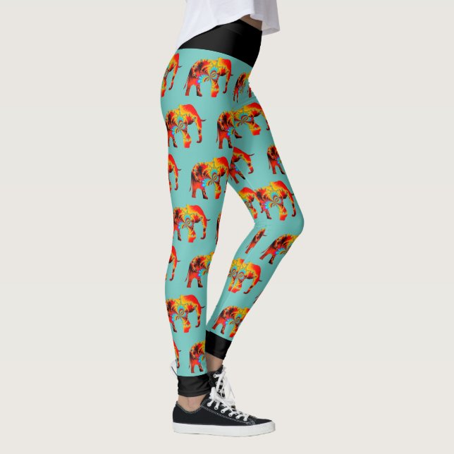 Legging Bem-Estar Animal - Silhueta Elefante Fractal 1 (Direita)