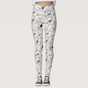 Legging Bichon Frise Bones and Paws Gray