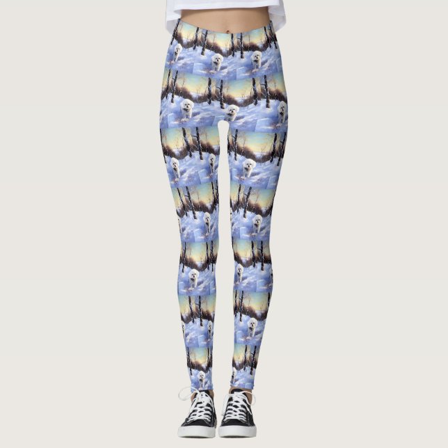 Legging Bichon Frise Deixe Nevar Natal (Frente)