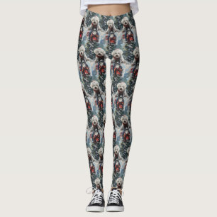 Legging Bichon Frise Dog Andando Moto Natal