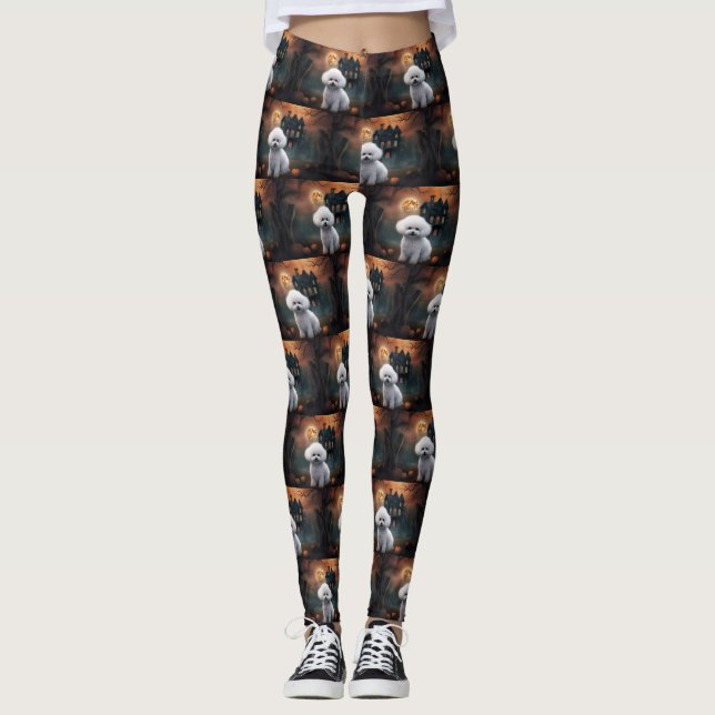 Legging Bichon Frise Halloween Scary (Frente)
