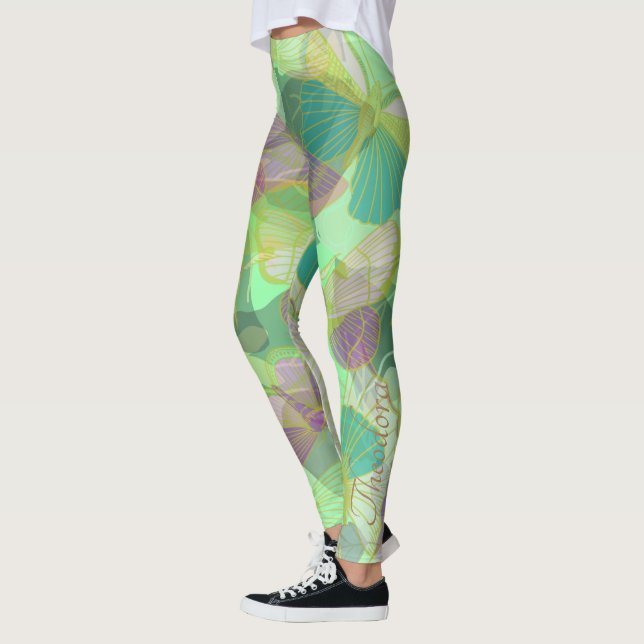 Legging Bicicleta Dourada Pistachio Violet (Esquerda)