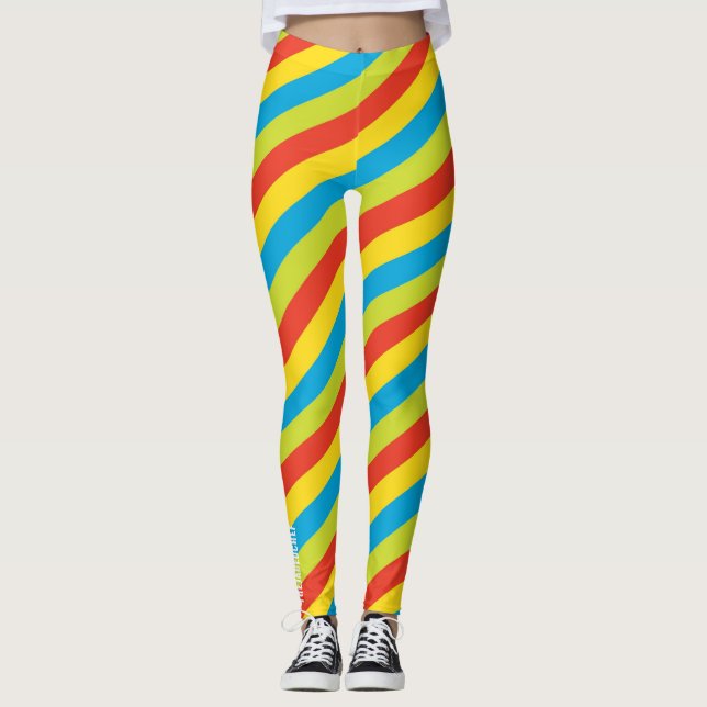 Legging Big Top Energy: Vibrant Multi-Color Striped (Frente)