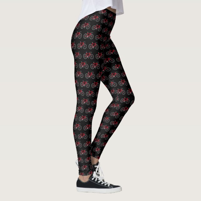 Legging Bikes Vermelhos Em Preto (Direita)
