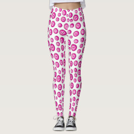 Legging Bingo Balls Branco Rosa Padrão