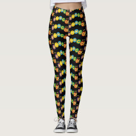 Legging Bingo Círculo Colorido com Letras Douradas