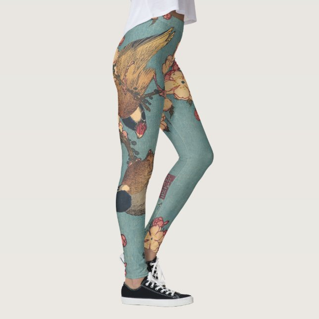 Legging Birds Flowers Hokusai Art Japonês (Direita)