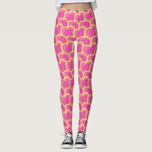 Legging Biscoitos Coracao Rosa Assando Presente Dia dos Na